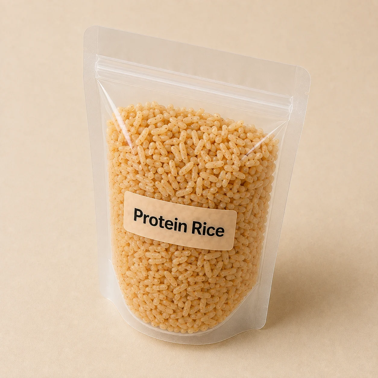 Flavoured protein rice grain closeup